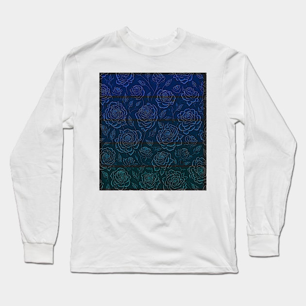 Beautiful Rose Floral Pattern Long Sleeve T-Shirt by ArtMichalS